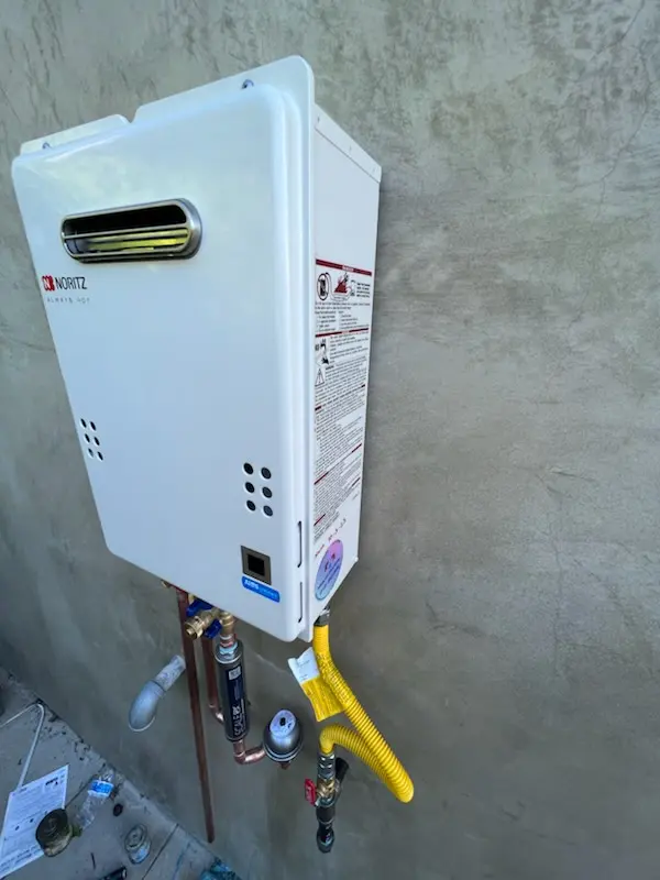 Tankless water heater installation for Sienna homes